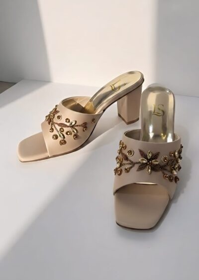 luxestepz velvet bloom heel