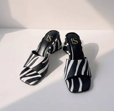 Heels luxestep zebra edge block heels