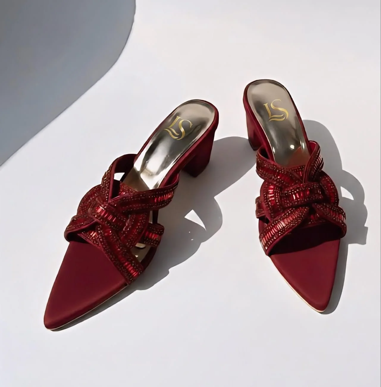 LuxeStepz Diamond Weave Mules